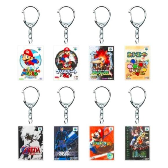 My Nintendo Japan Nintendo 64 Super Mario 64 Starfox Yoshi Zelda Kart Keychain - Picture 1 of 1